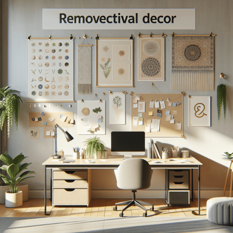 Wall-Safe Office Decor for Renters